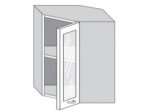 1.60.3у Шкаф настенный (h=720) угловой на 600мм со стекл. дверцей в Каслях - kasli.magazin-mebel74.ru | фото