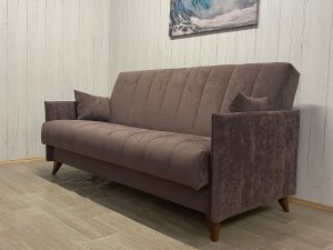 Диван Престиж-3 НПБ, велюр Sensey Dusty plum в Каслях - kasli.magazin-mebel74.ru | фото