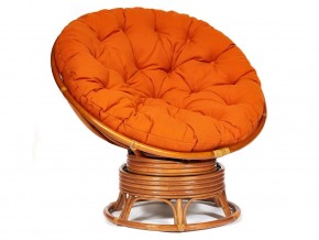 Кресло-качалка Papasan w 23/01 B с подушкой Cognac, ткань Оранжевый в Каслях - kasli.magazin-mebel74.ru | фото