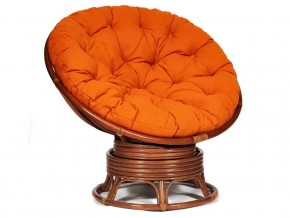 Кресло-качалка Papasan w 23/01 B с подушкой Pecan, ткань Оранжевый в Каслях - kasli.magazin-mebel74.ru | фото