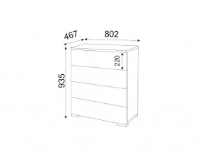 М05 (ручка брусок) Комод (4 ящика) в Каслях - kasli.magazin-mebel74.ru | фото