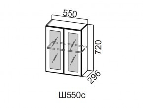 Ш550с/720 Шкаф навесной 550/720 (со стеклом) в Каслях - kasli.magazin-mebel74.ru | фото