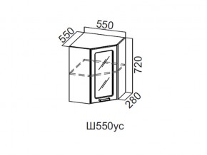 Ш550ус/720 Шкаф навесной 550/720 (угловой со стеклом) в Каслях - kasli.magazin-mebel74.ru | фото