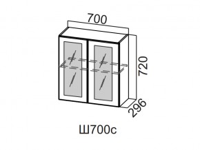 Ш700с/720 Шкаф навесной 700/720 (со стеклом) в Каслях - kasli.magazin-mebel74.ru | фото