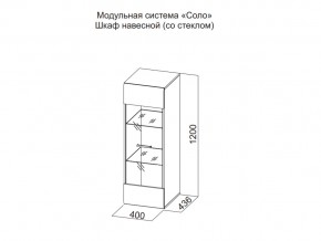 Шкаф навесной (со стеклом) в Каслях - kasli.magazin-mebel74.ru | фото